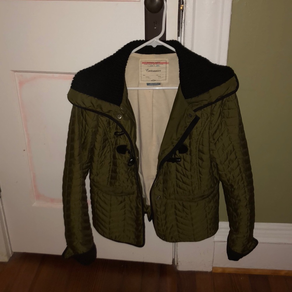 Anthropologie jacket quilted green.